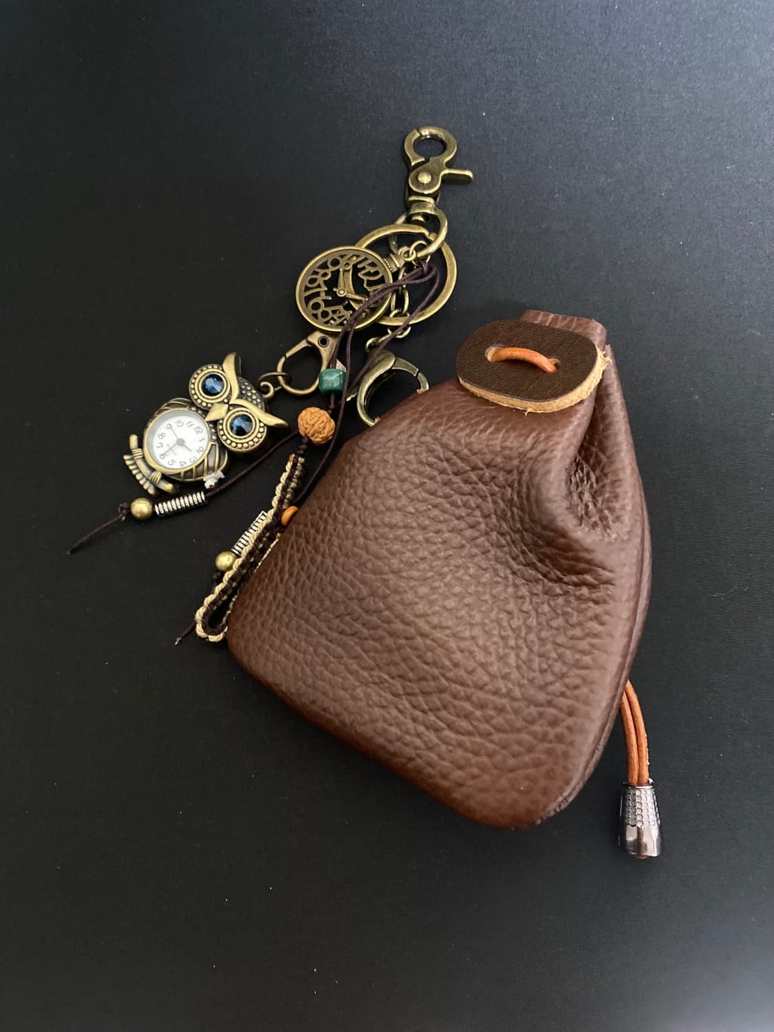 빈티지 가죽 파우치 키링 상품이미지1