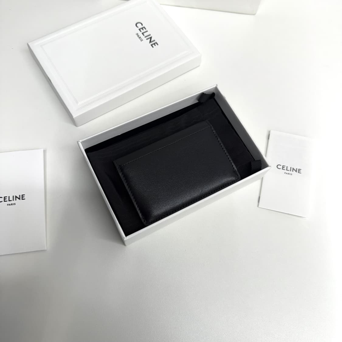 [풀박스] 셀린느 트리오페 플랩 카드지갑 블랙 상품이미지3