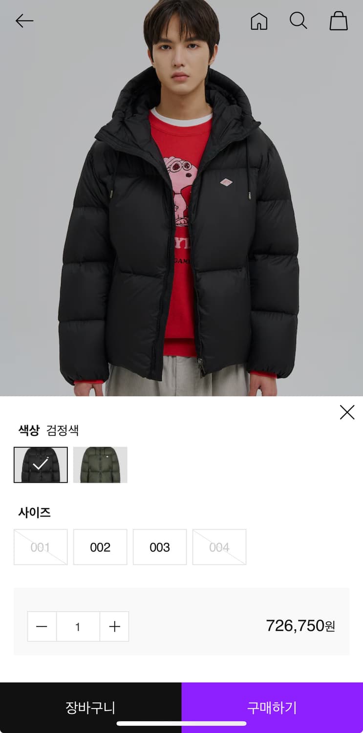 [새상품]단톤 25fw 다운 후디드자켓 XL(004) 상품이미지5