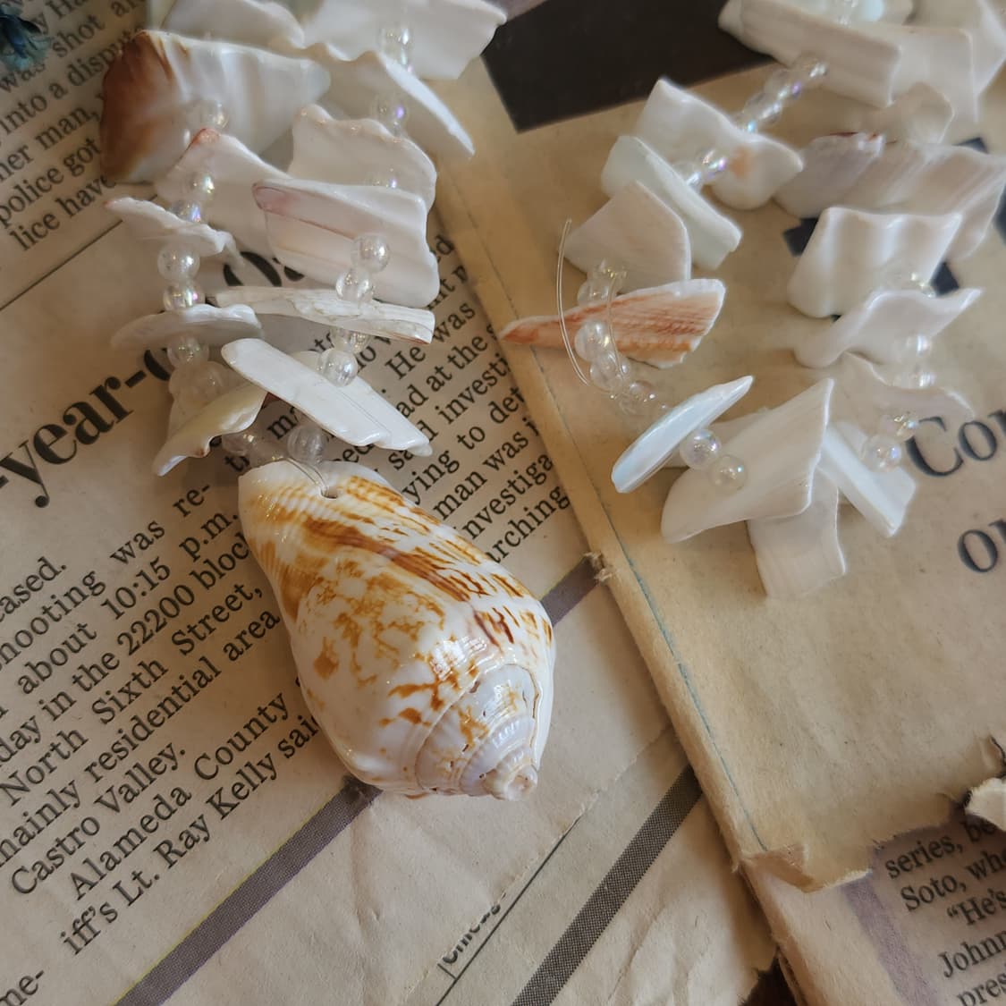 90s 프랑스 빈티지 쥬얼리 하와이안 서퍼 비치 쉘 목걸이 빈티지 목걸이 상품이미지2