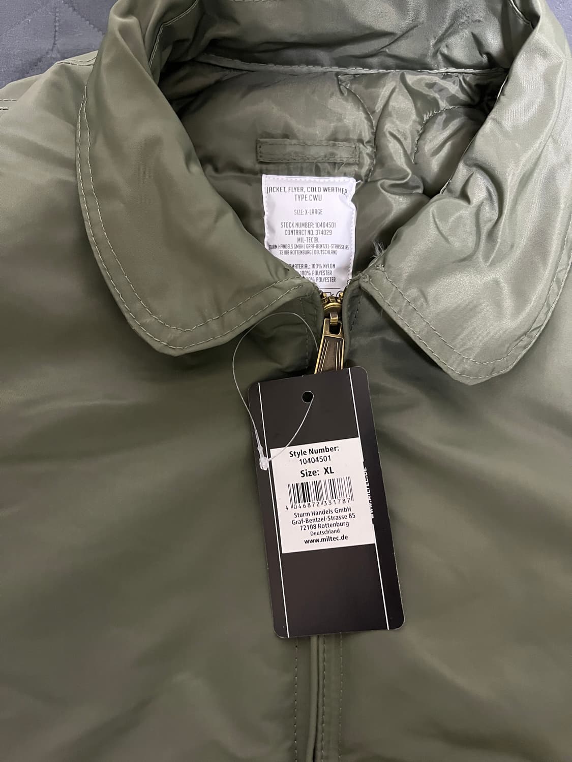 CWU-45P 플라이트 자켓 올리브 XL 새상품 칸예웨스트맛 상품이미지4