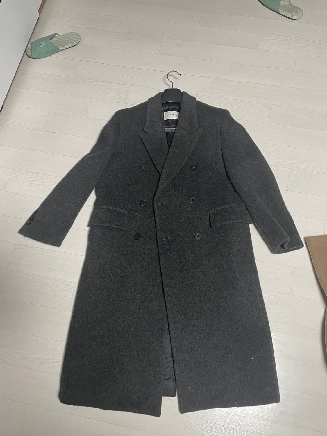 (S) 인사일런스 밍크 더블코트 멜란지그레이 상품이미지2