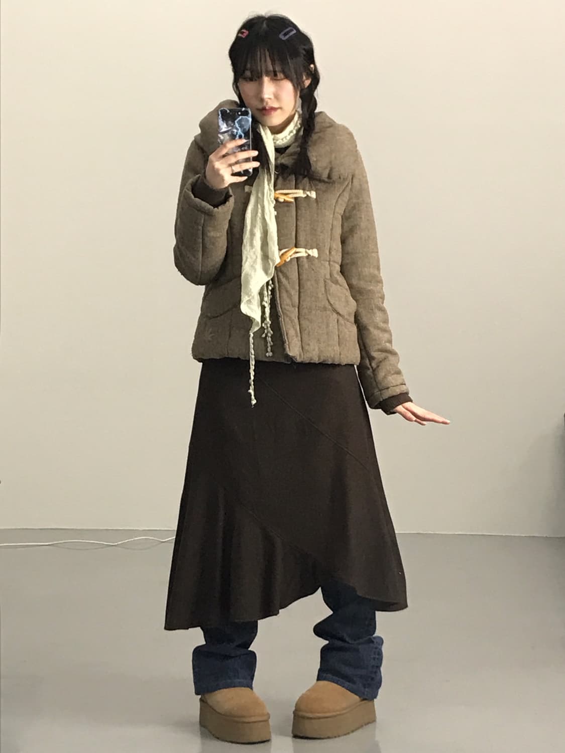 Jpn Linen Texture Toggle Padded Jacket 상품이미지2