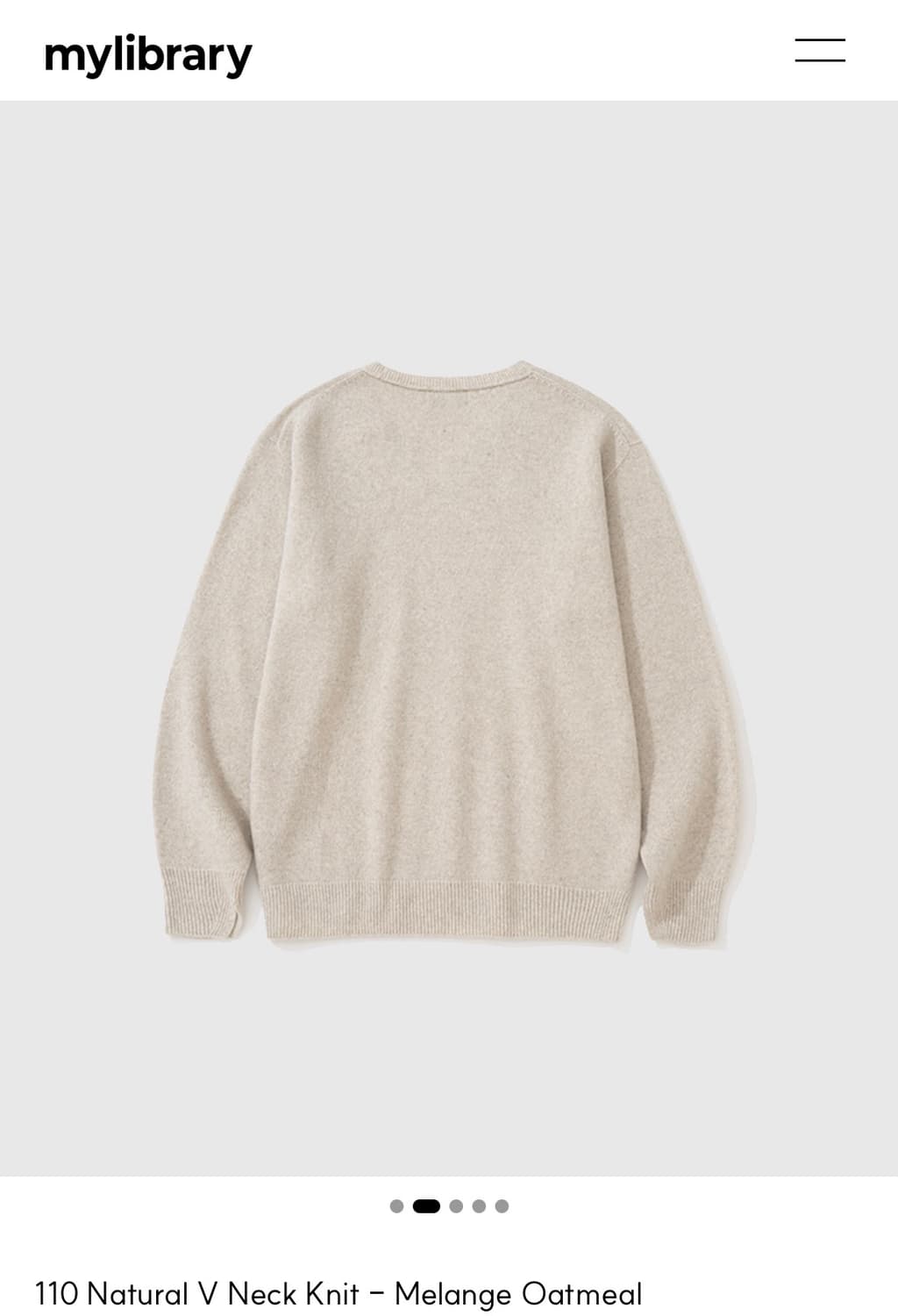110 Natural V Neck Knit -Melange Oatmeal 상품이미지2