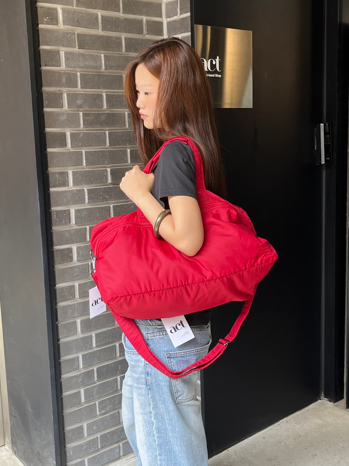 Porter 포터 자수 로고 듀얼 백 레드 상품이미지1