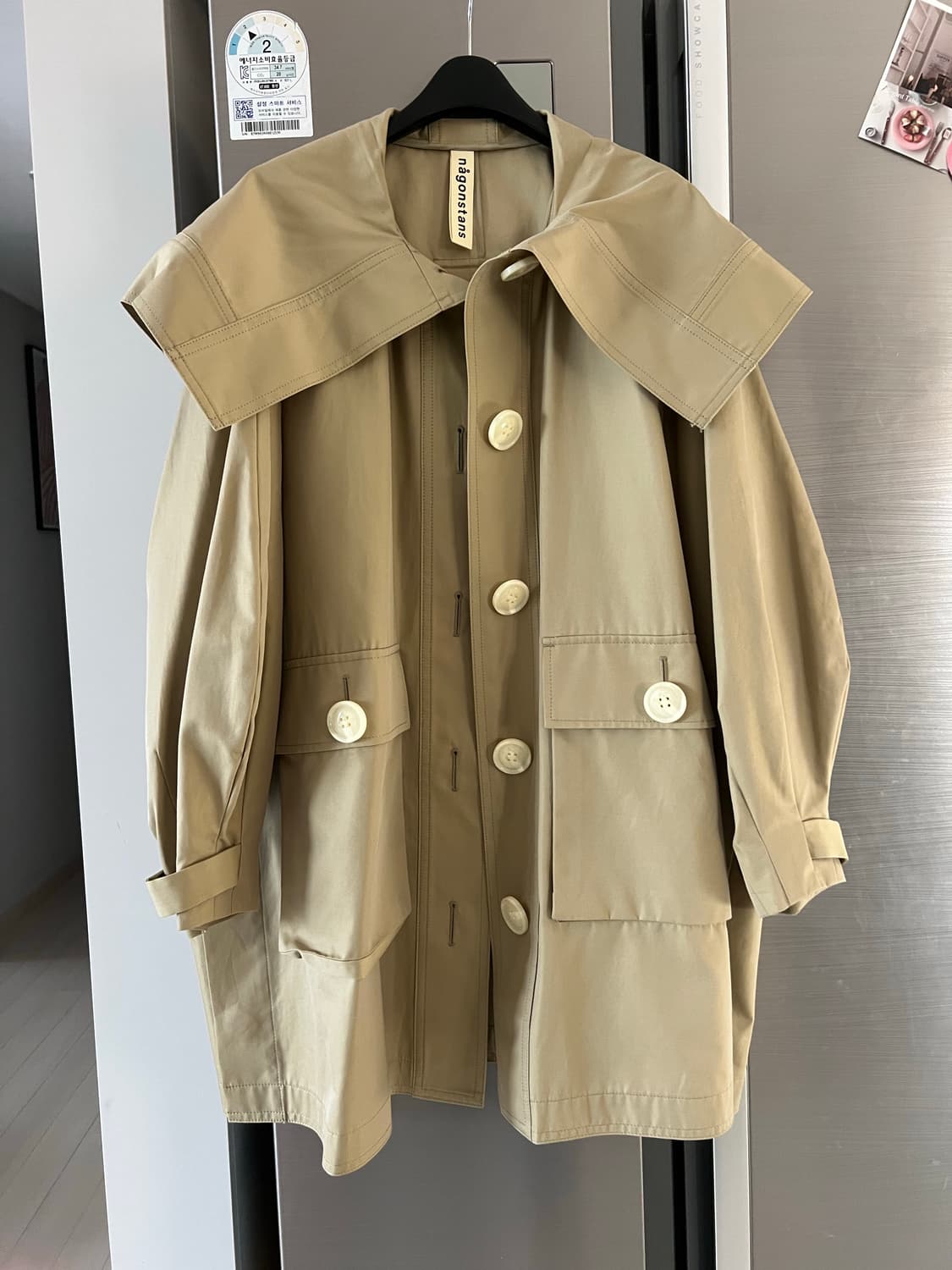 나곤스탄스 트렌치코트 모자세트 상품이미지6