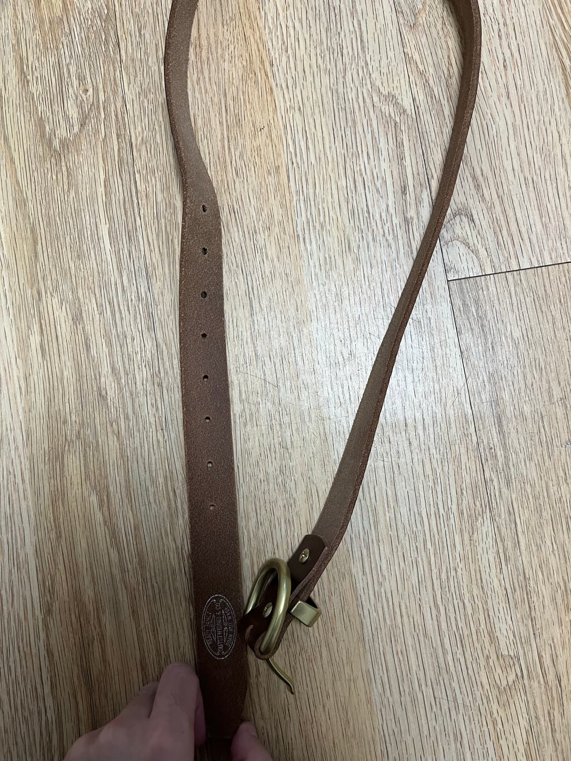 [새상품] 아웃스탠딩 빈티지 베이직 벨트 브라운 상품이미지5