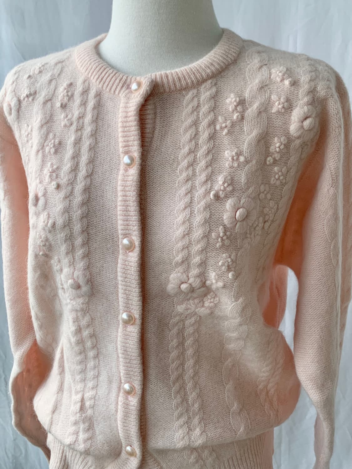 앙고라 벚꽃 핑크 가디건 상품이미지2