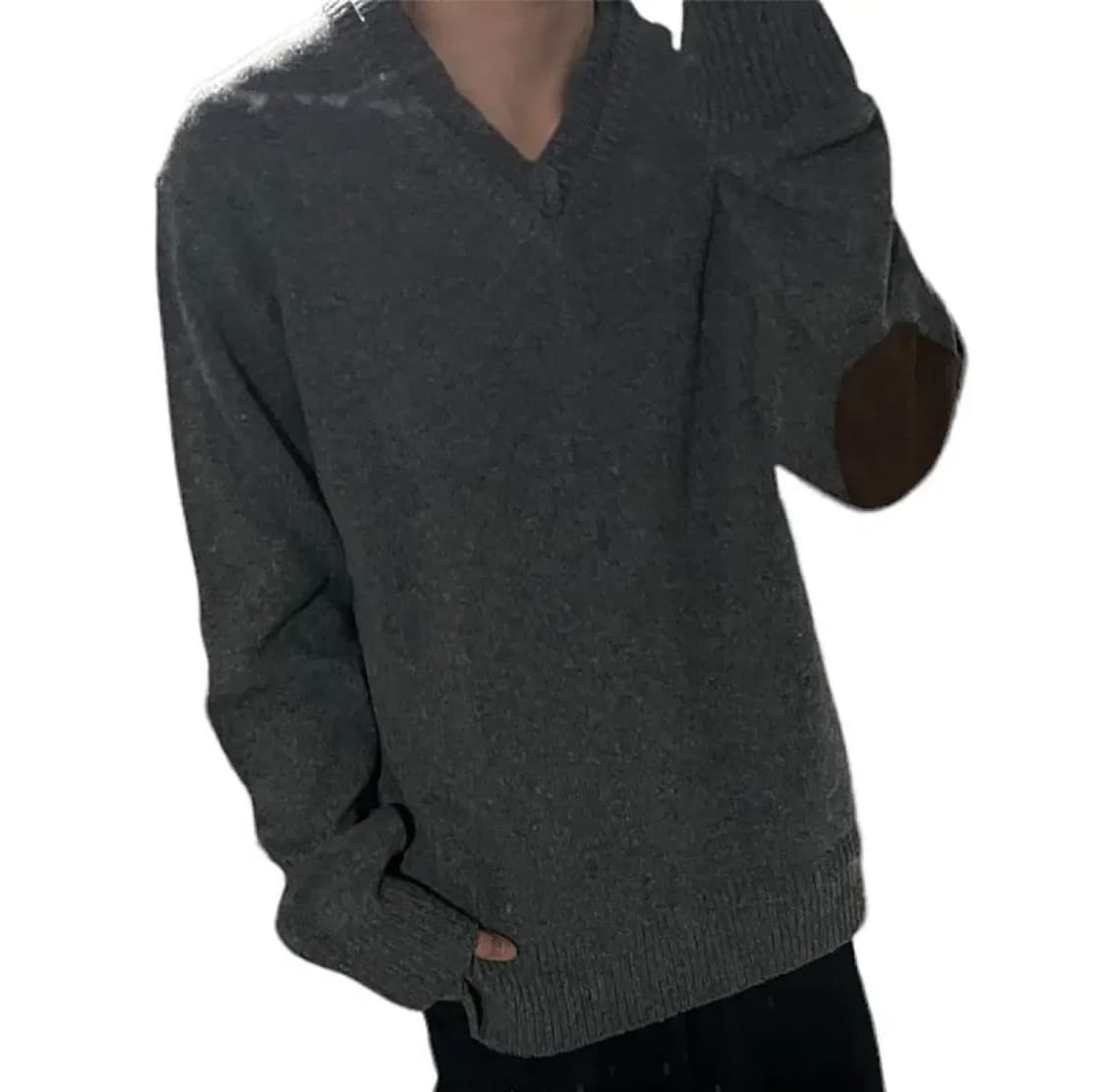 새상품) 메종 마르지엘라 엘보우 패치 브이넥 니트 L 상품이미지2