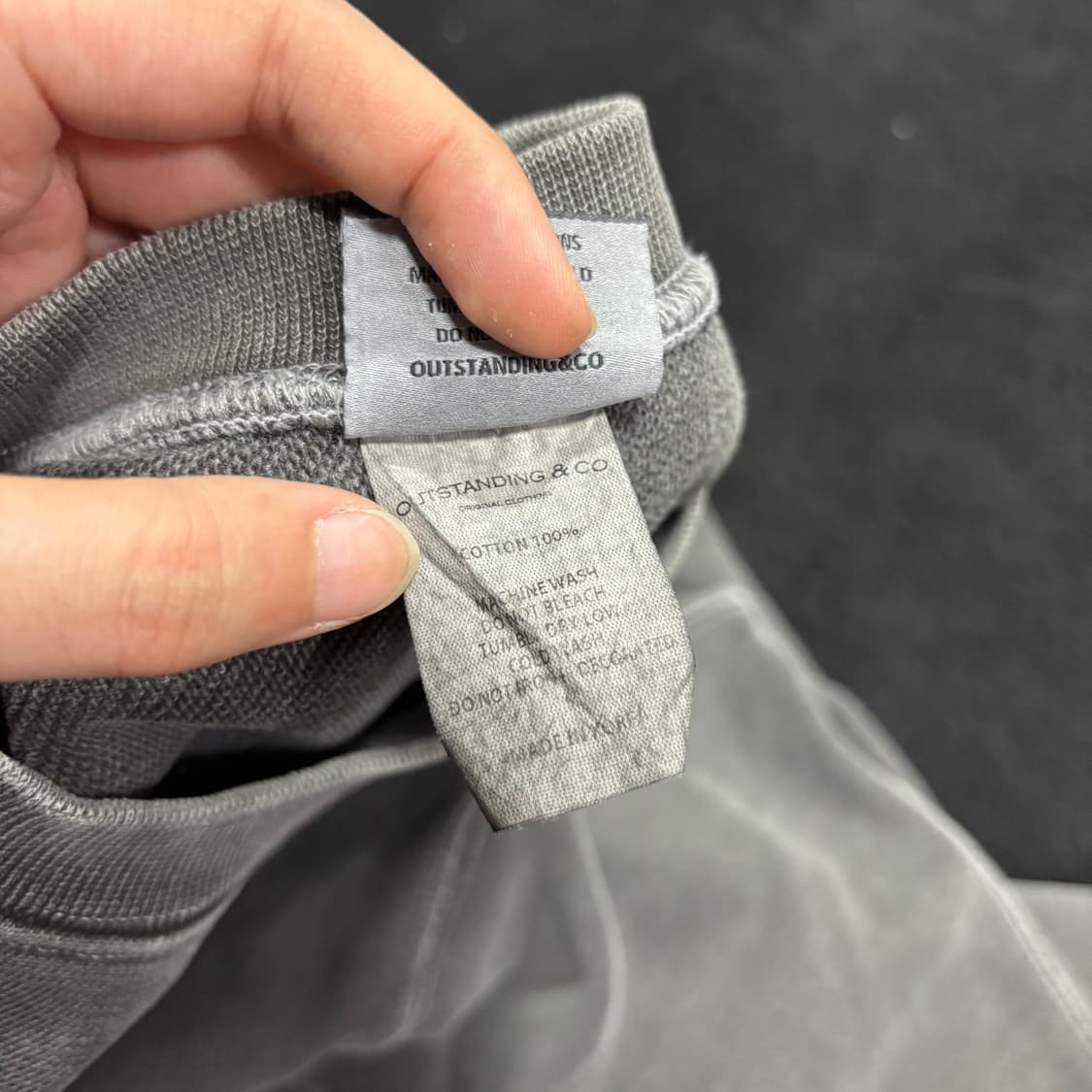 L 아웃스탠딩 피그먼트 오버핏 맨투맨 상품이미지5