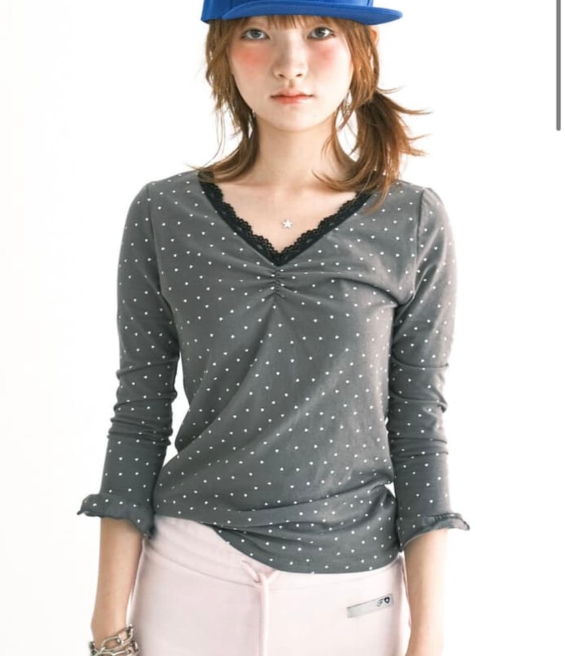 샵페어리 하트 레이스 탑 티셔츠 상품이미지1
