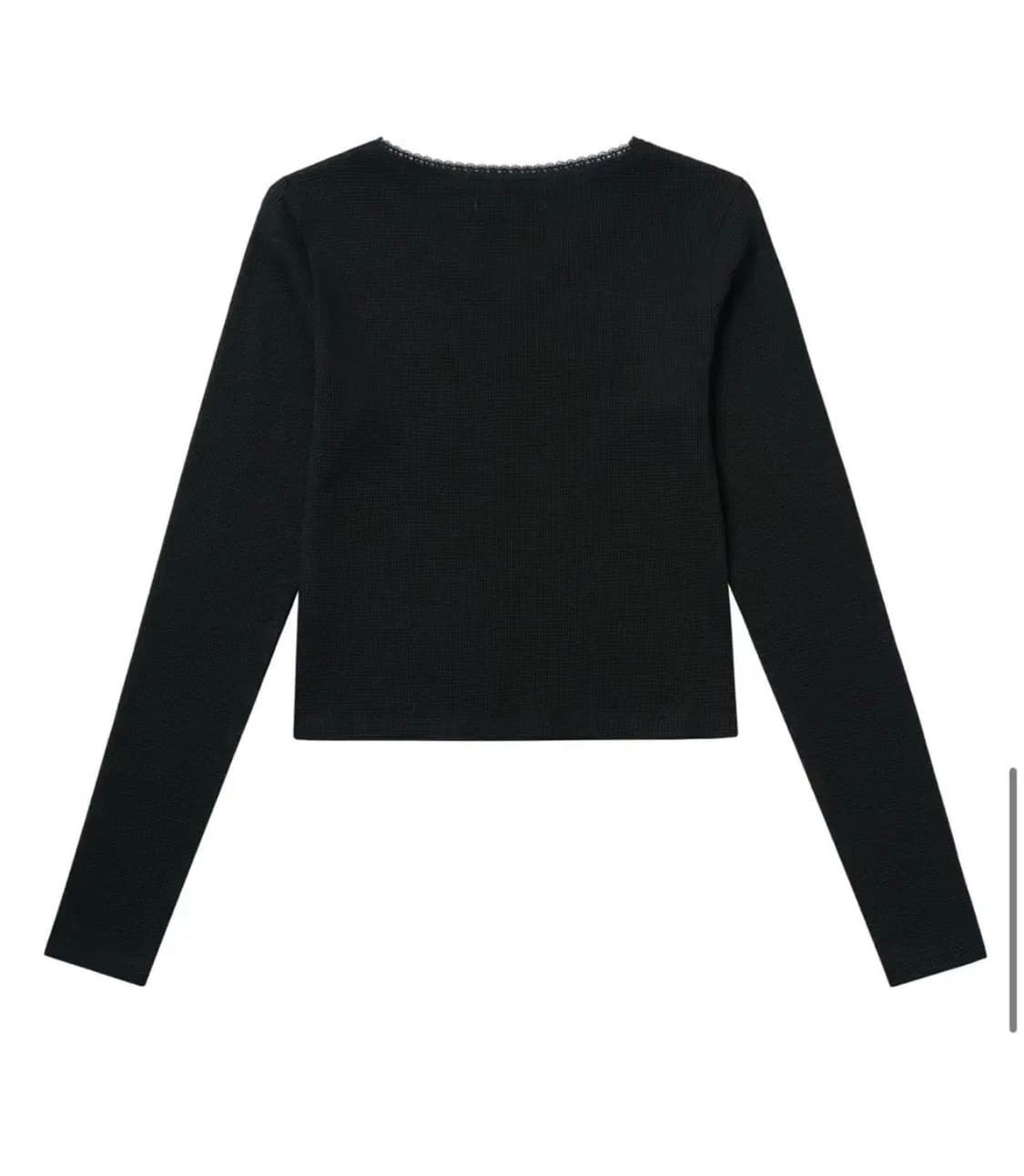 코이세이오 레이스 와플 롱슬리브 블랙 상품이미지2