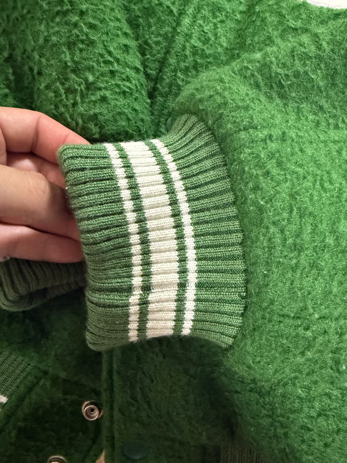 스투시 카센티노 울 그린 바시티S사이즈 상품이미지3