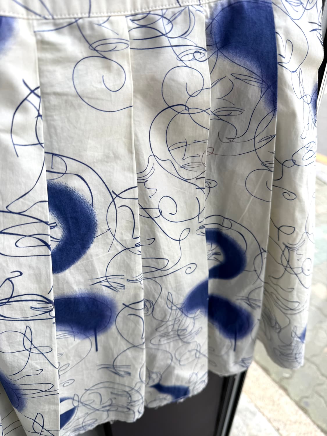 40/ 프라다 레더 로고탭 00AW 스커트 상품이미지7