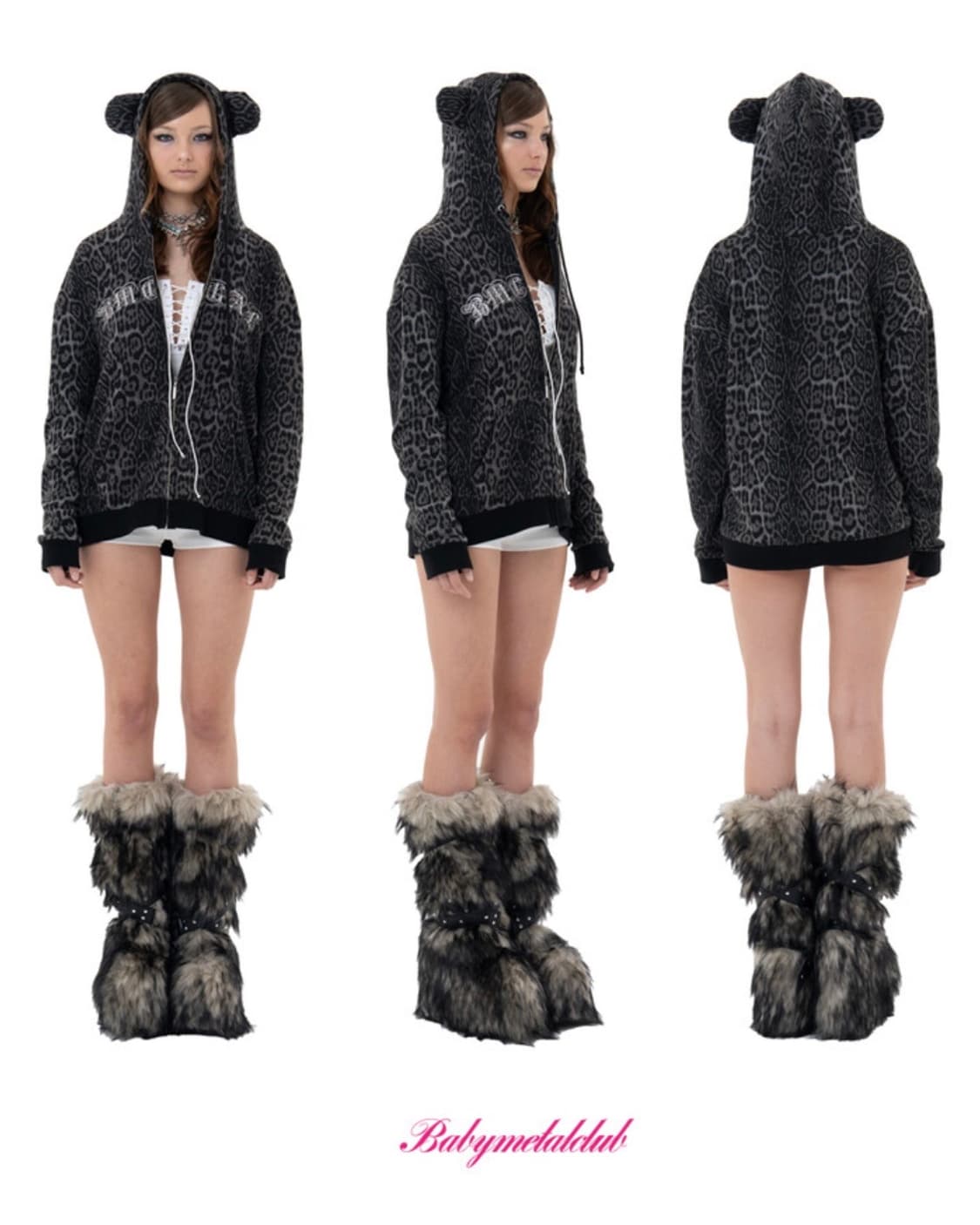 베이비메탈클럽 베메클 bear gal hood(black leopard) 상품이미지1
