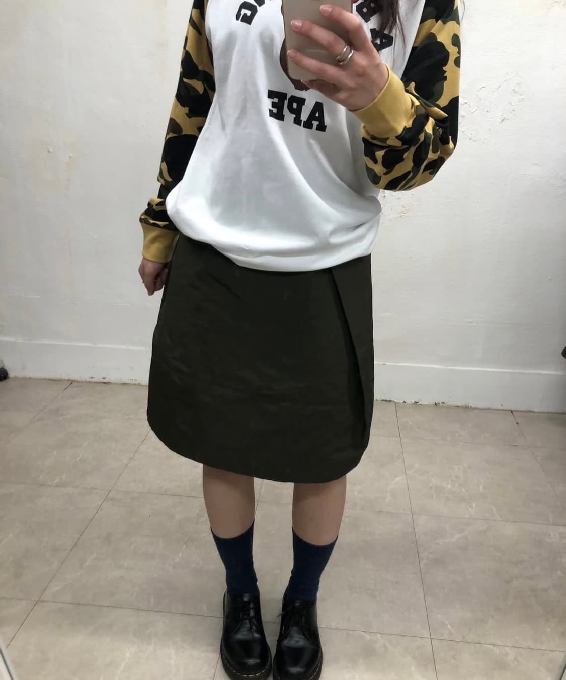 질샌더 나일론 미디 스커트 상품이미지1