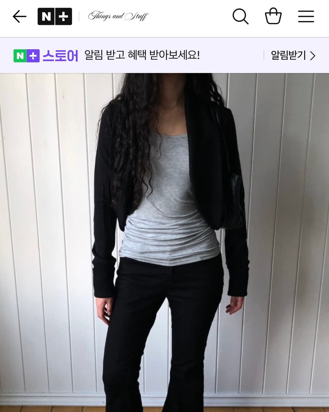 thingsandstuff 볼레로 가디건 블랙 상품이미지1