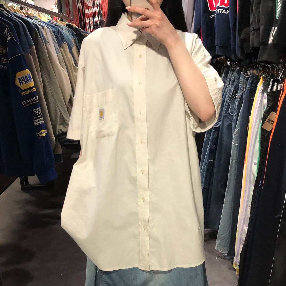 [IM] Carhartt 칼하트 반팔 셔츠 크림 상품이미지1