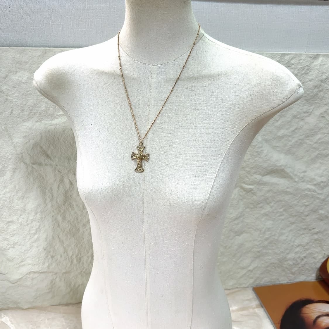 빈티지 중세 해골 십자가 목걸이 상품이미지1