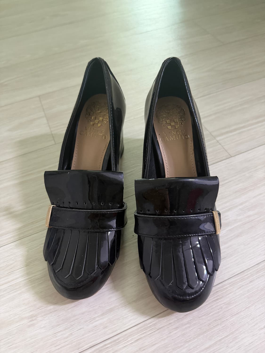 빈스카무토 검정 페이턴트 로퍼힐 상품이미지1