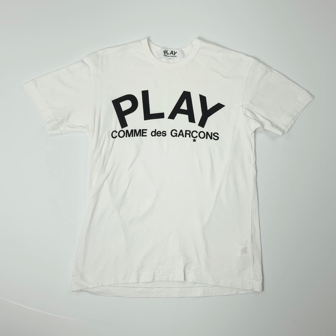 꼼데가르송 플레이 로고 코튼 티셔츠 화이트 (XL) 상품이미지1