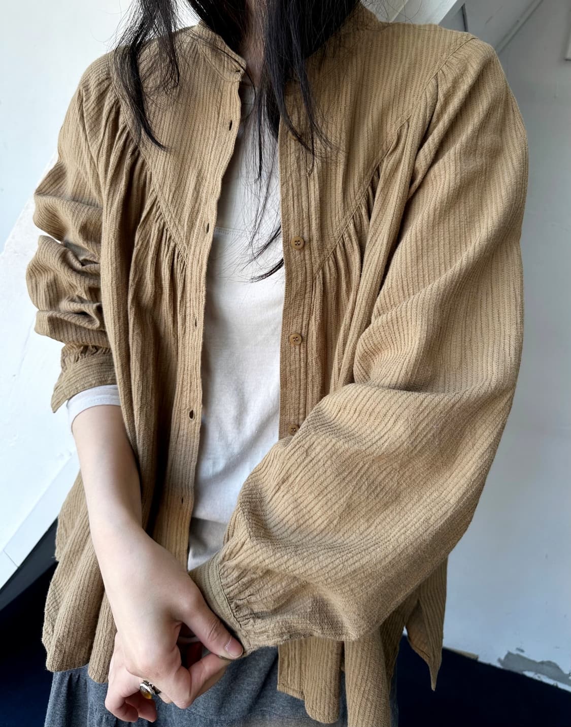 High gauge natural cotton design shirt 상품이미지9