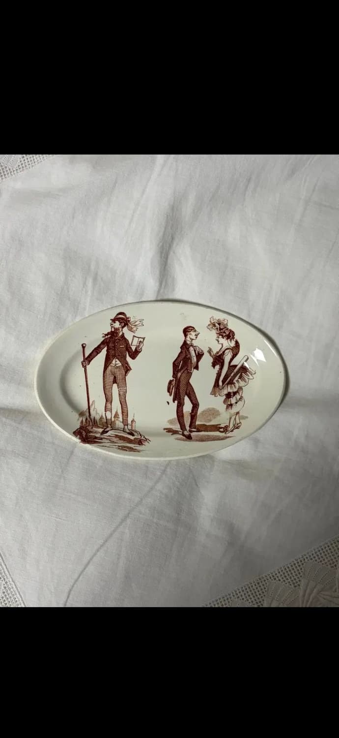 프랑스 앤틱 뤼네빌 오발플레이트 상품이미지1