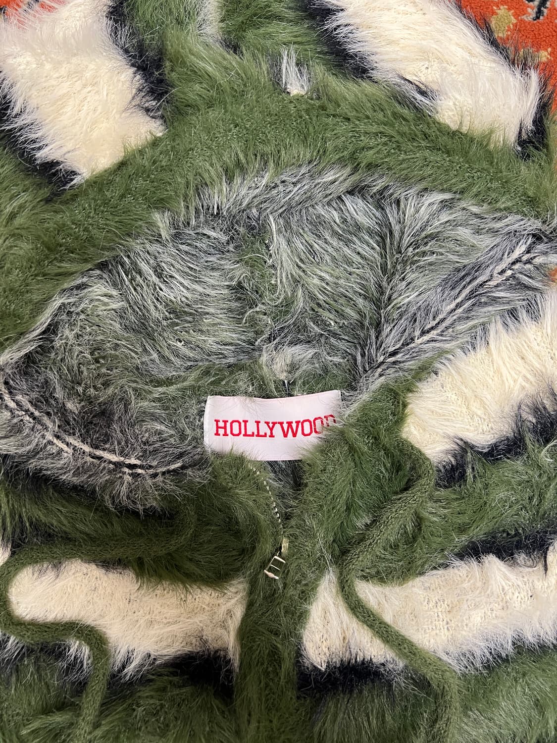 [FREE] 할리우드 그린 체크 퍼 투웨이 후드 집업 상품이미지3