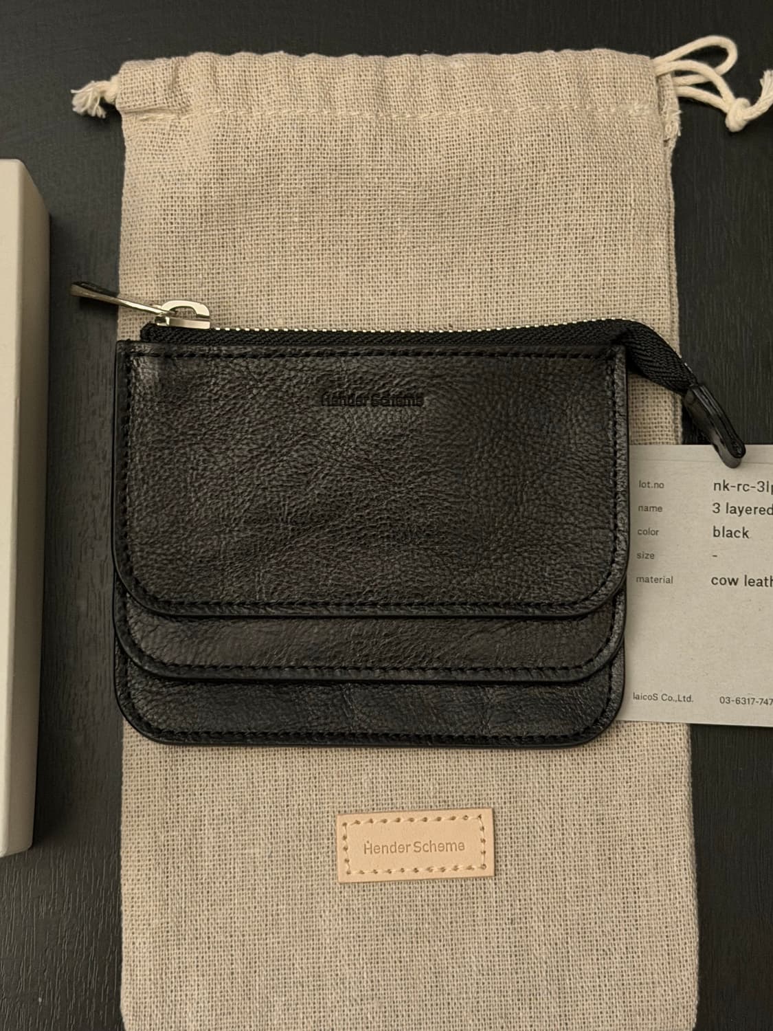 핸더스킴 3 layered purse black 새상품 상품이미지2