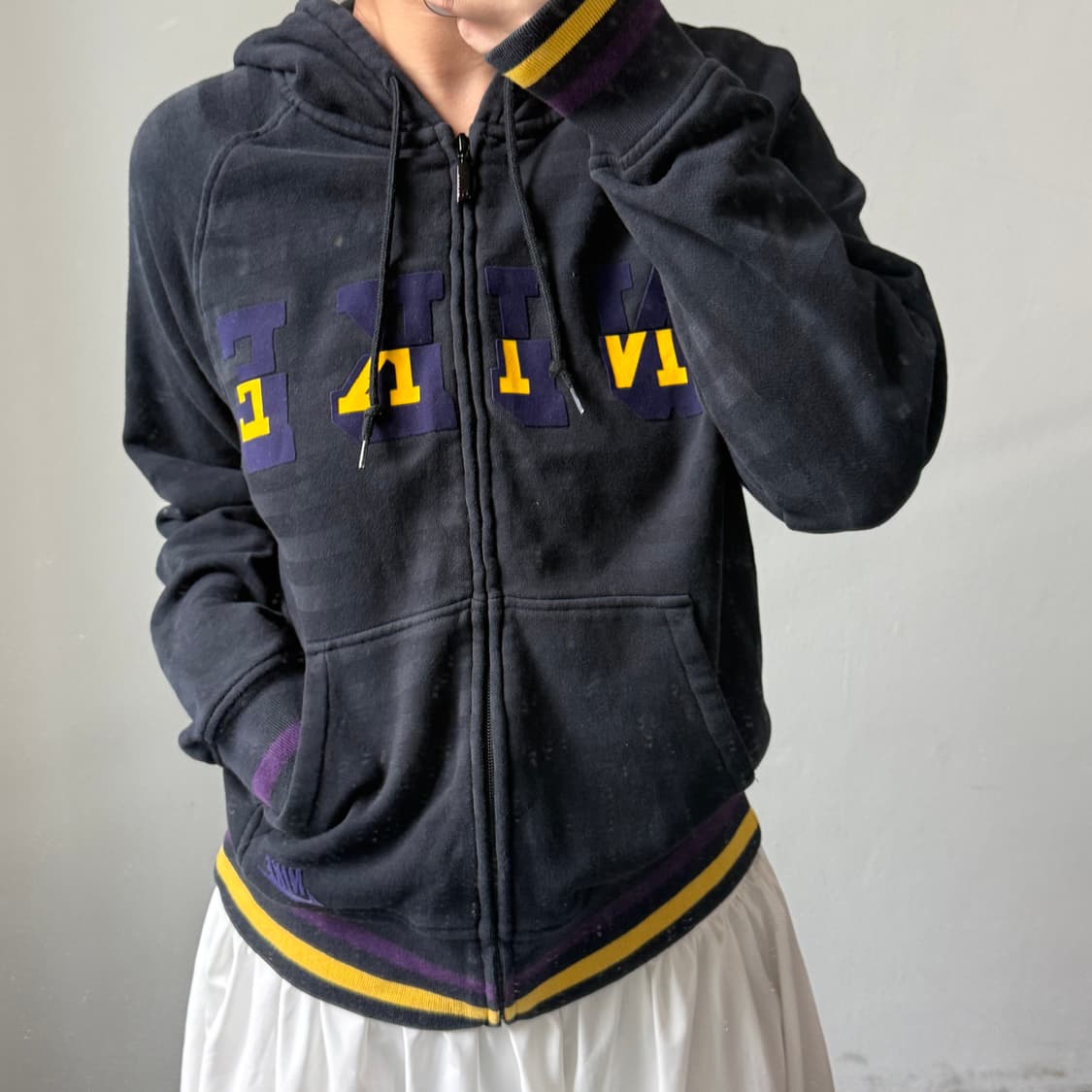 [M] 나이키 블랙 스트라이프 후드집업 상품이미지2