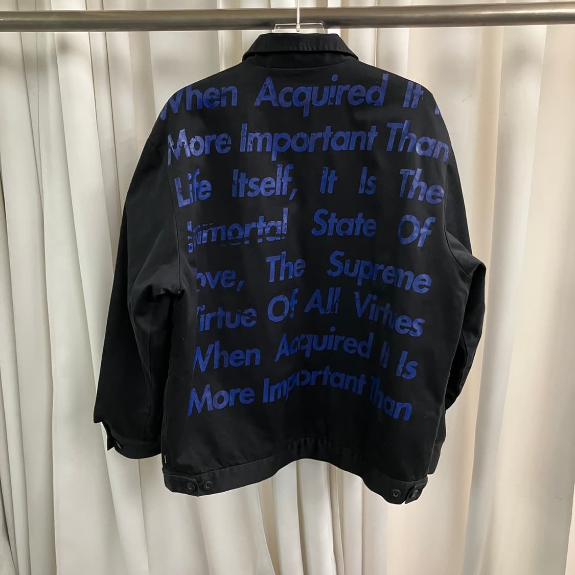 슈프림 X 준야 와타나베 꼼데가르송 블랙 프린티드 워크 자켓 L 상품이미지2