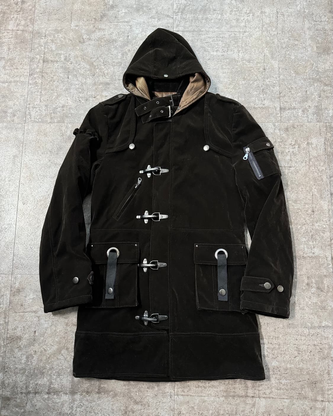 벨벳 파이어맨 후크 후디드 코트 상품이미지1