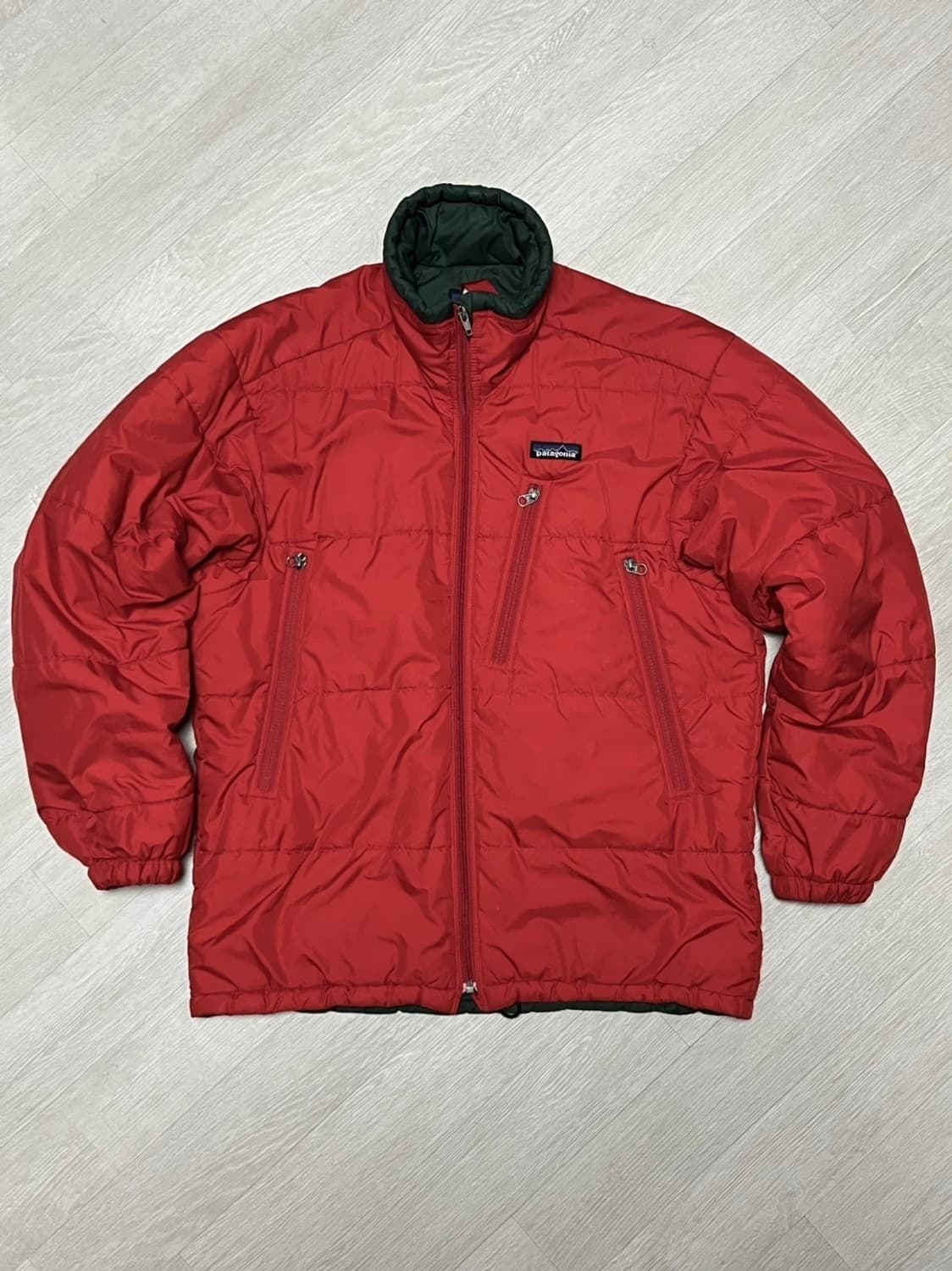 파타고니아 레드/카키 패딩 자켓 퍼프 s 100 상품이미지2