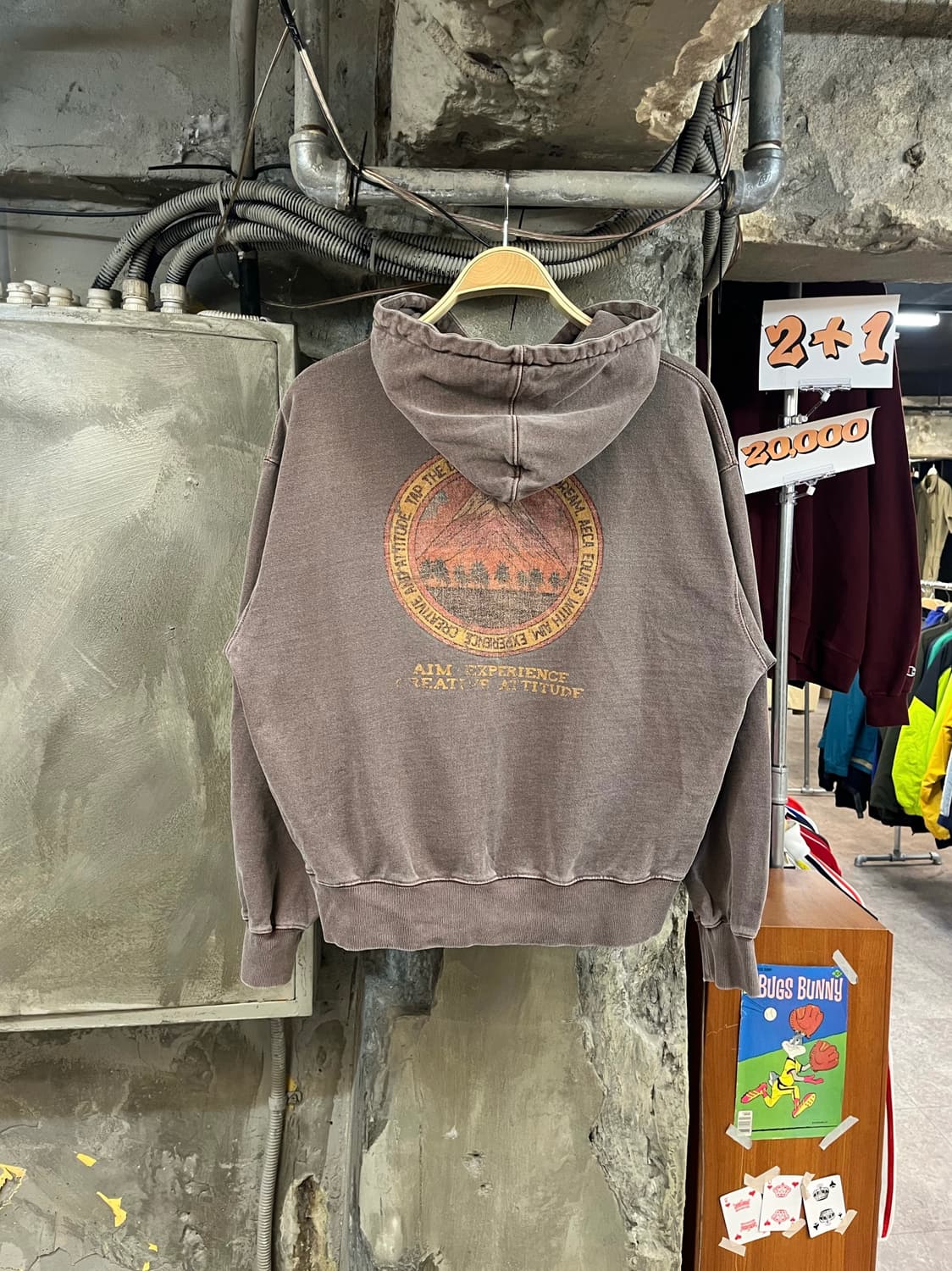 AECA 피그먼트 후드집업 브라운 L #csz3605 상품이미지2