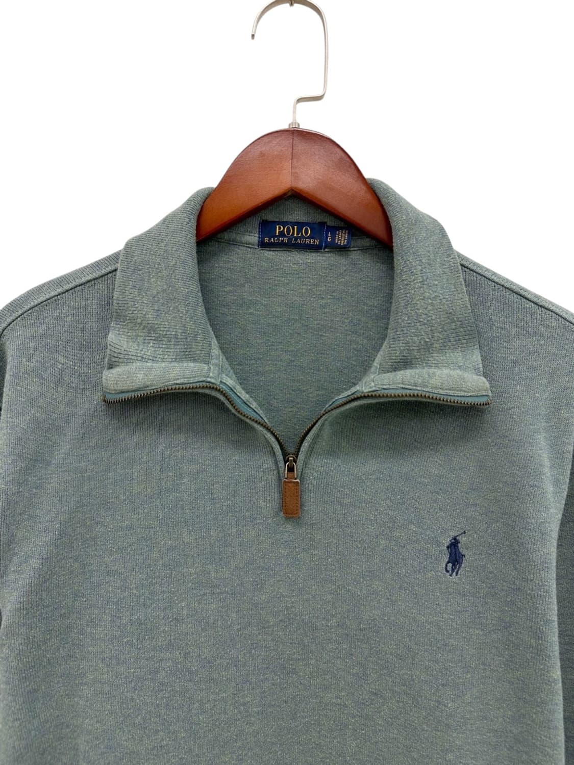 폴로 하프집업 니트 그린그레이 (L)  상품이미지2