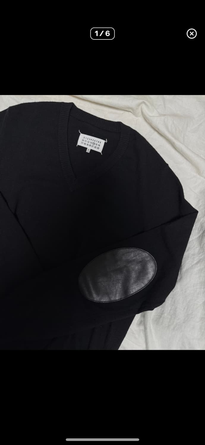 마틴 마르지엘라 레더 엘보우 패치 니트(블랙) 상품이미지6