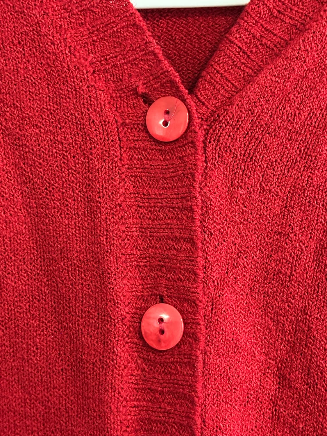 레드 컬러 브이넥 빈티지 가디건 상품이미지2