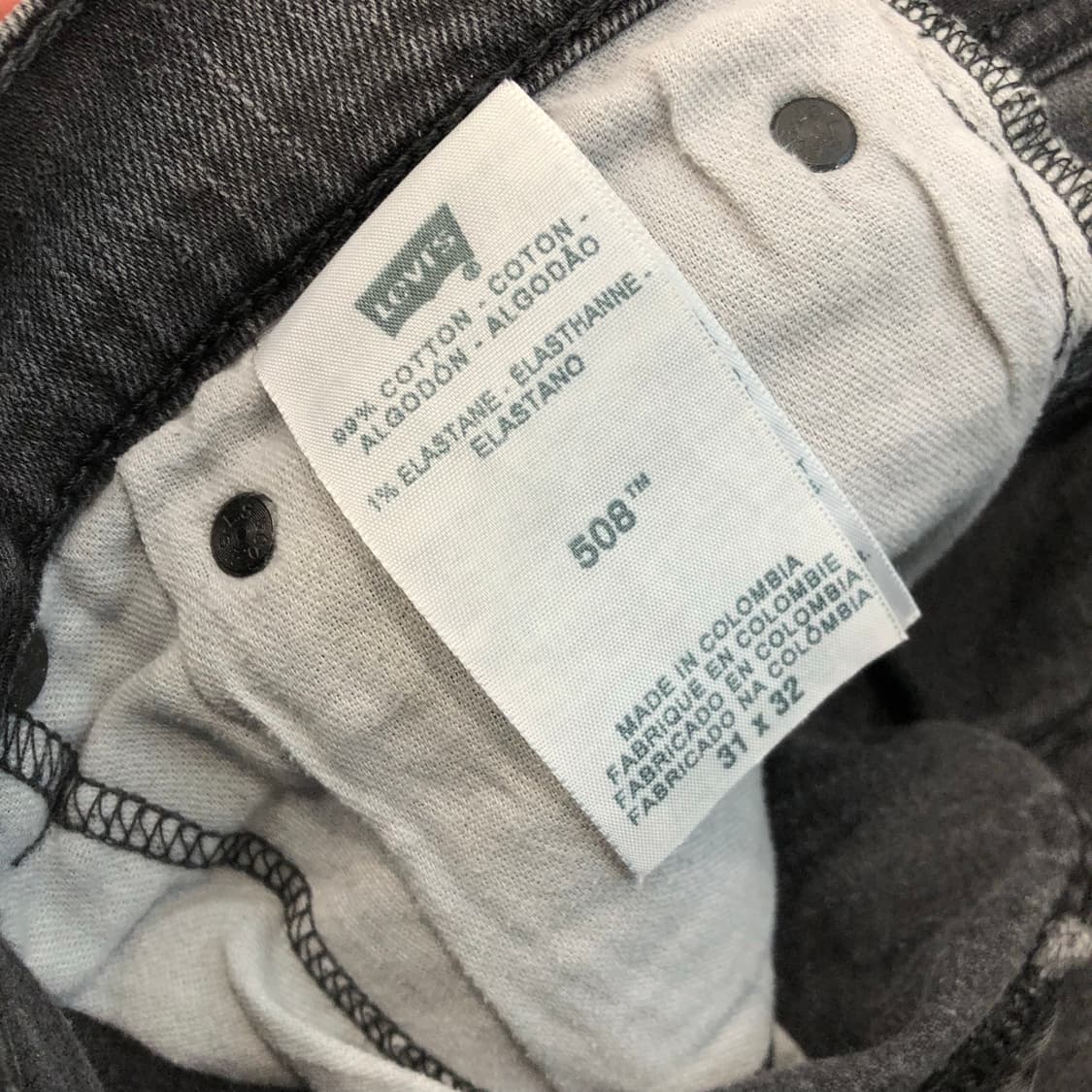 리바이스 508 블랙 워싱 데님 팬츠 상품이미지6