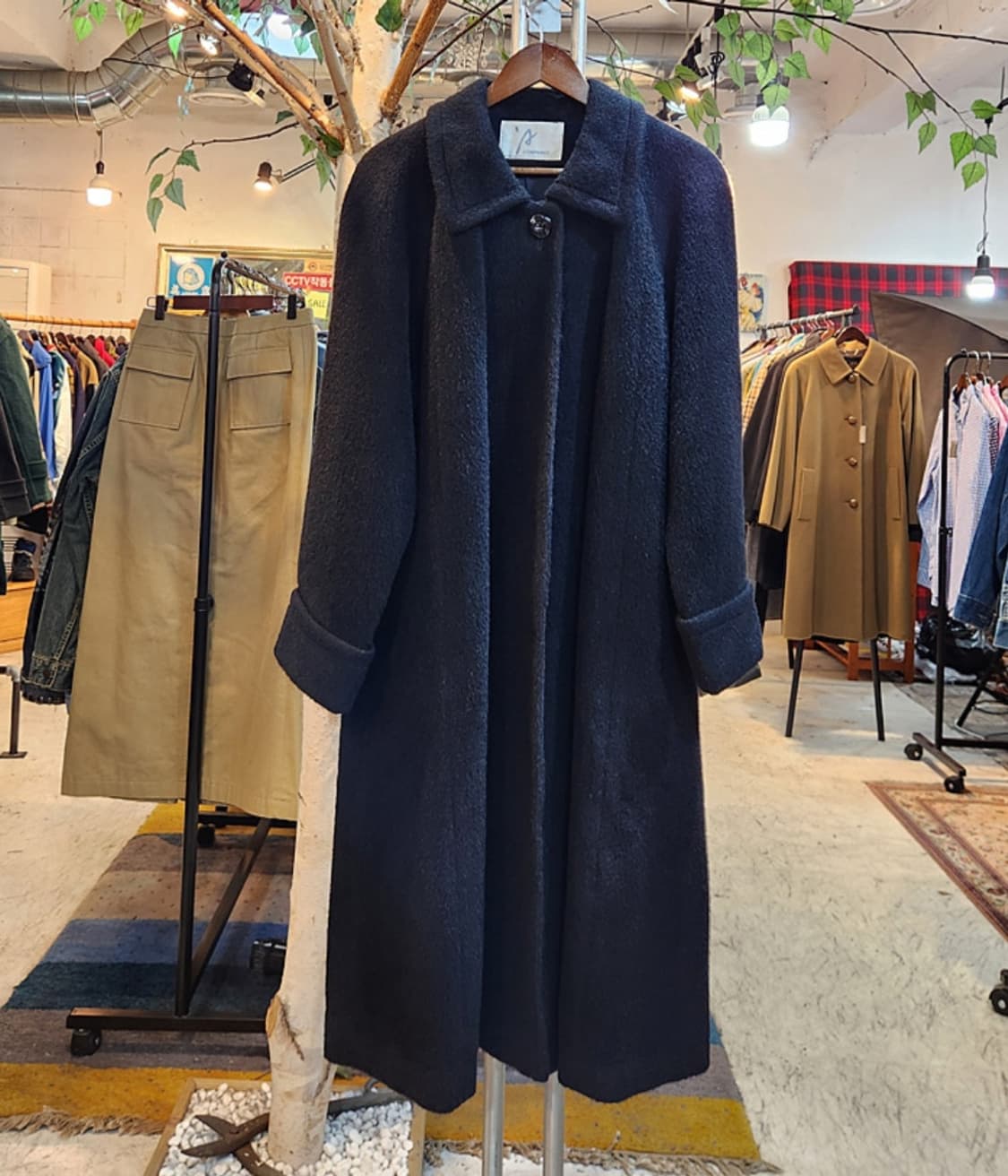 일본판 A compagno 도톰한 알파카 오버핏 블랙 롱 코트 상품이미지2