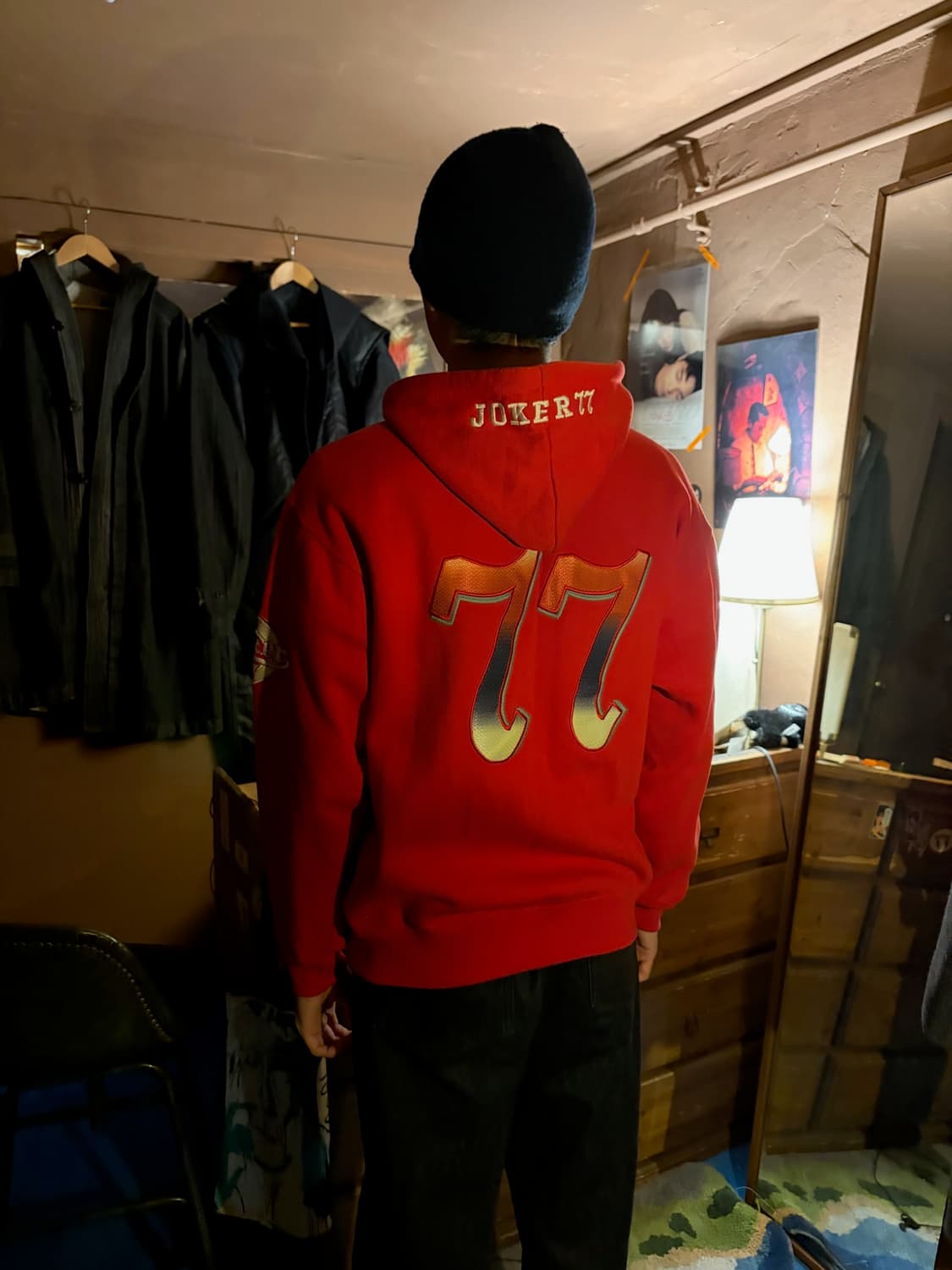 JOKER 77 RED ZIP UP HOODIE 상품이미지3