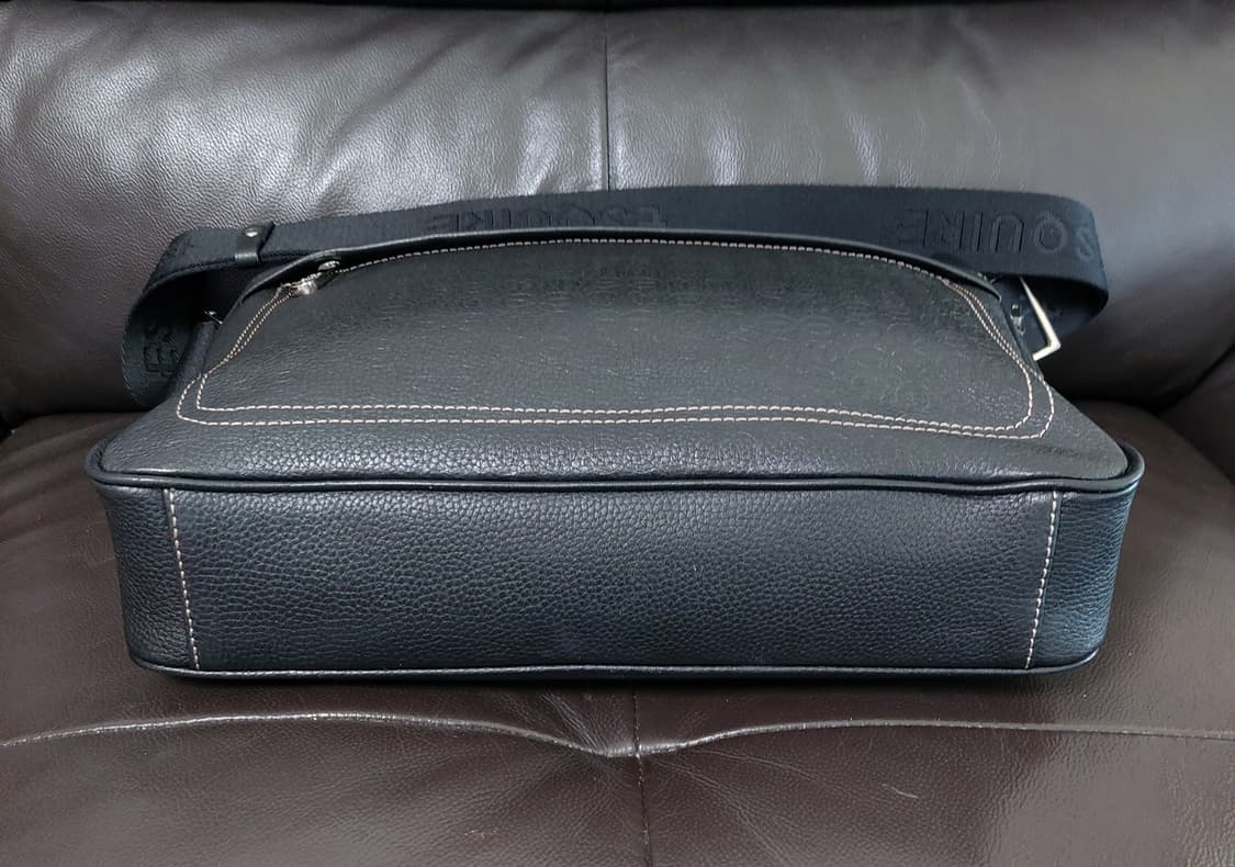 에스콰이어 남성 천연가죽 크로스백 서류가방 블랙 상품이미지5