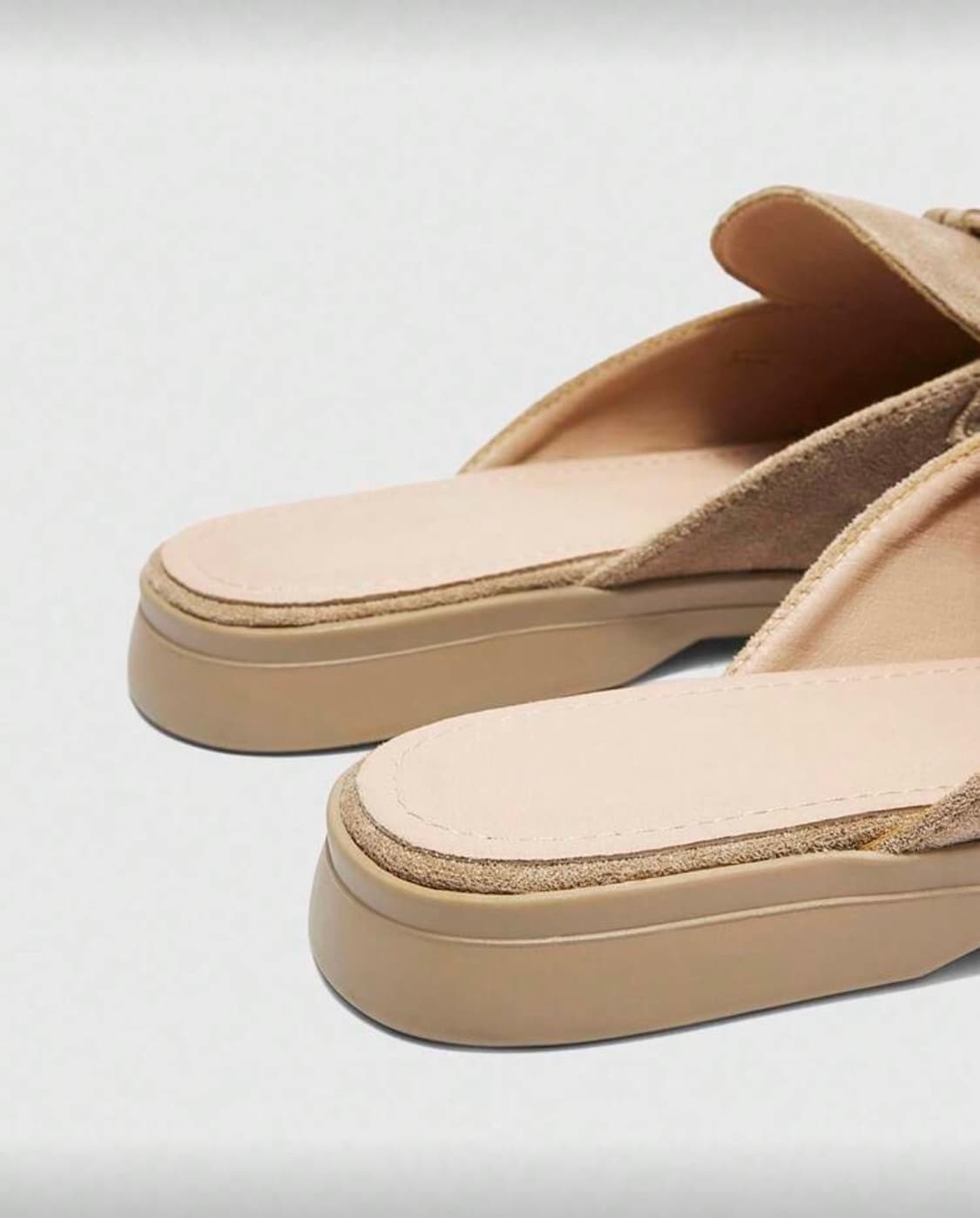 베이지 스웨이드 뮬 슬리퍼235 상품이미지1