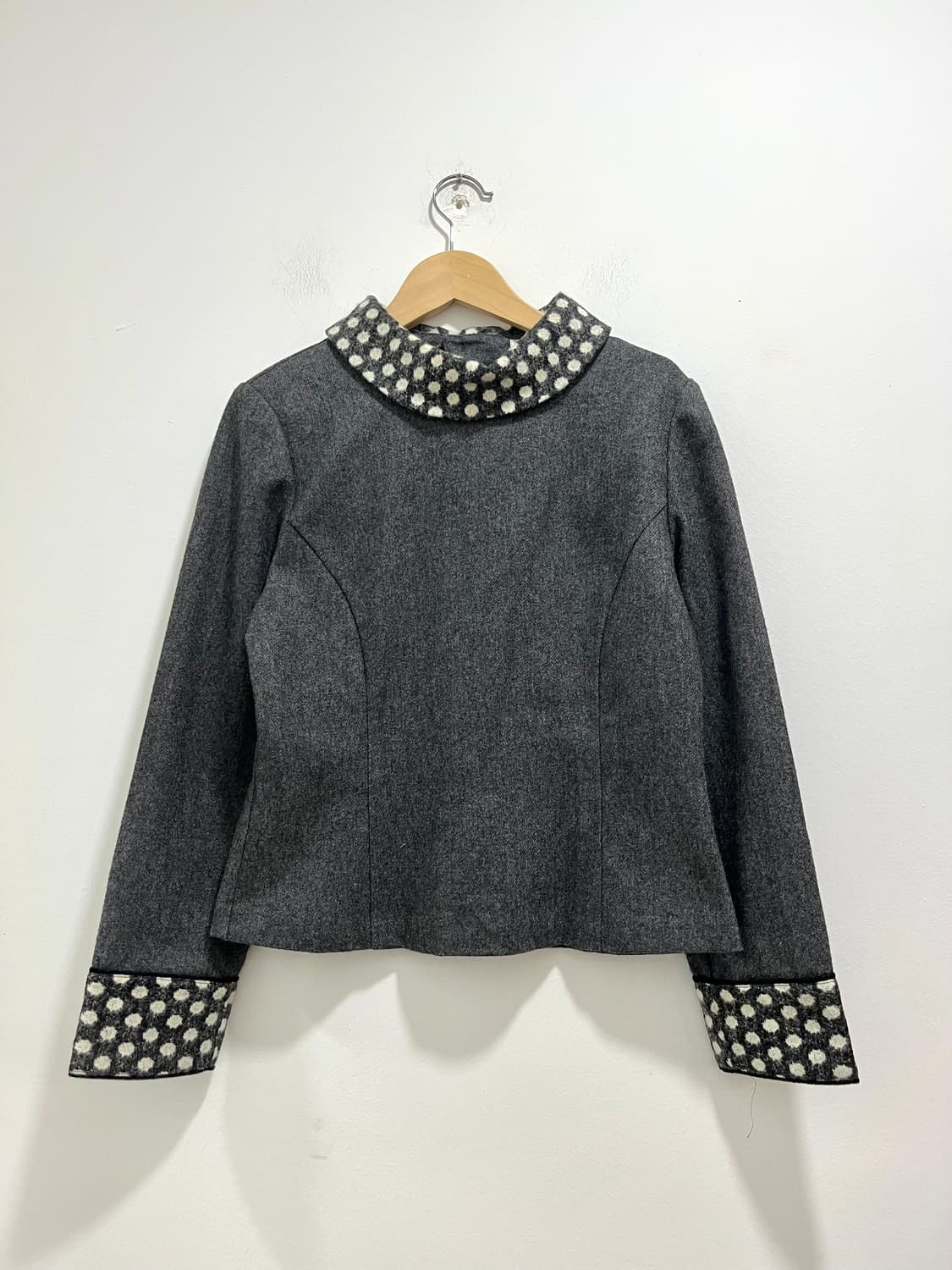 일본 빈티지 도트 모 블라우스 상품이미지2