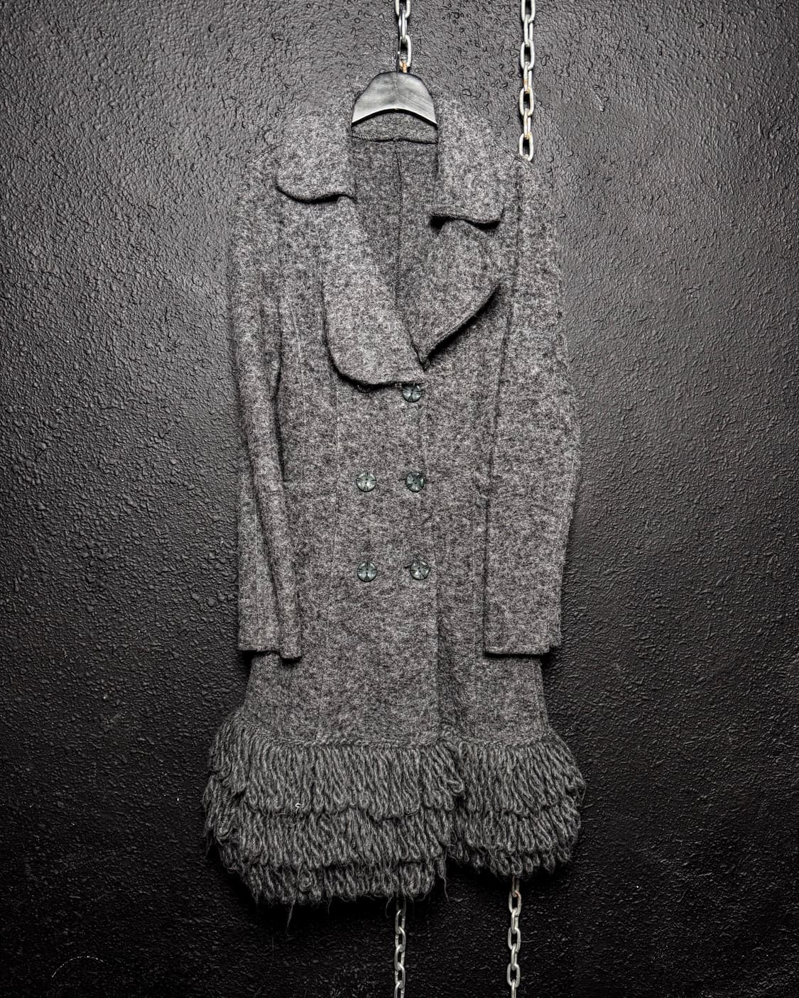 Layered Fringe Hem Double Coat 상품이미지2