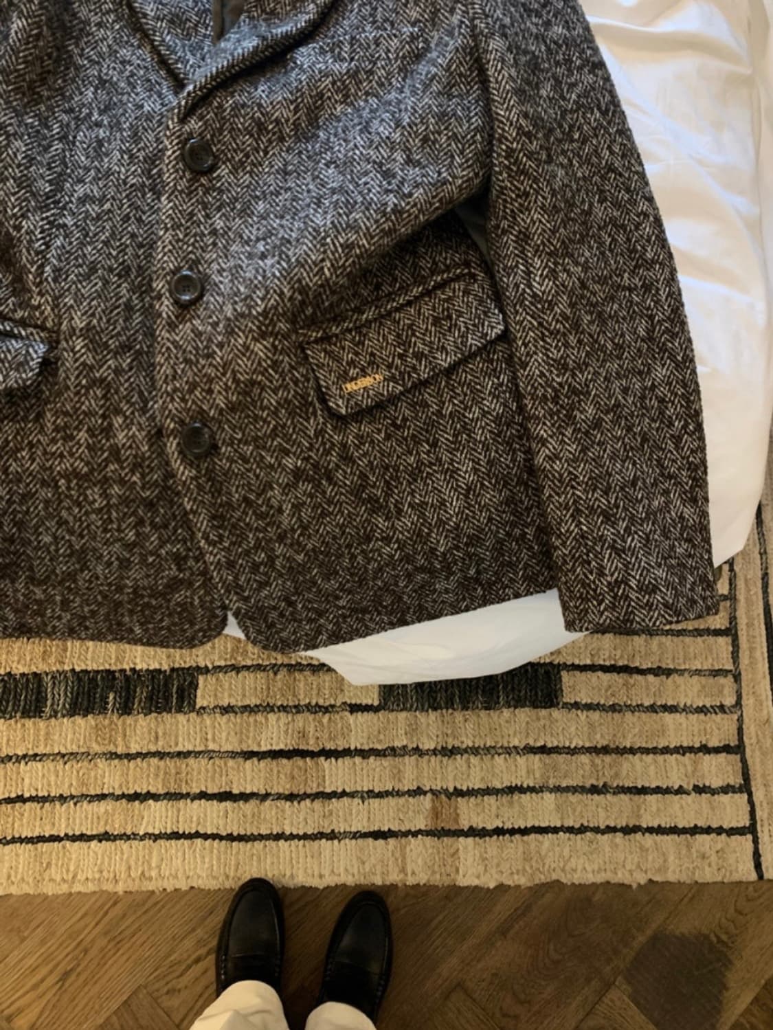 언더슨 헤링본 울자켓 블랙 상품이미지3