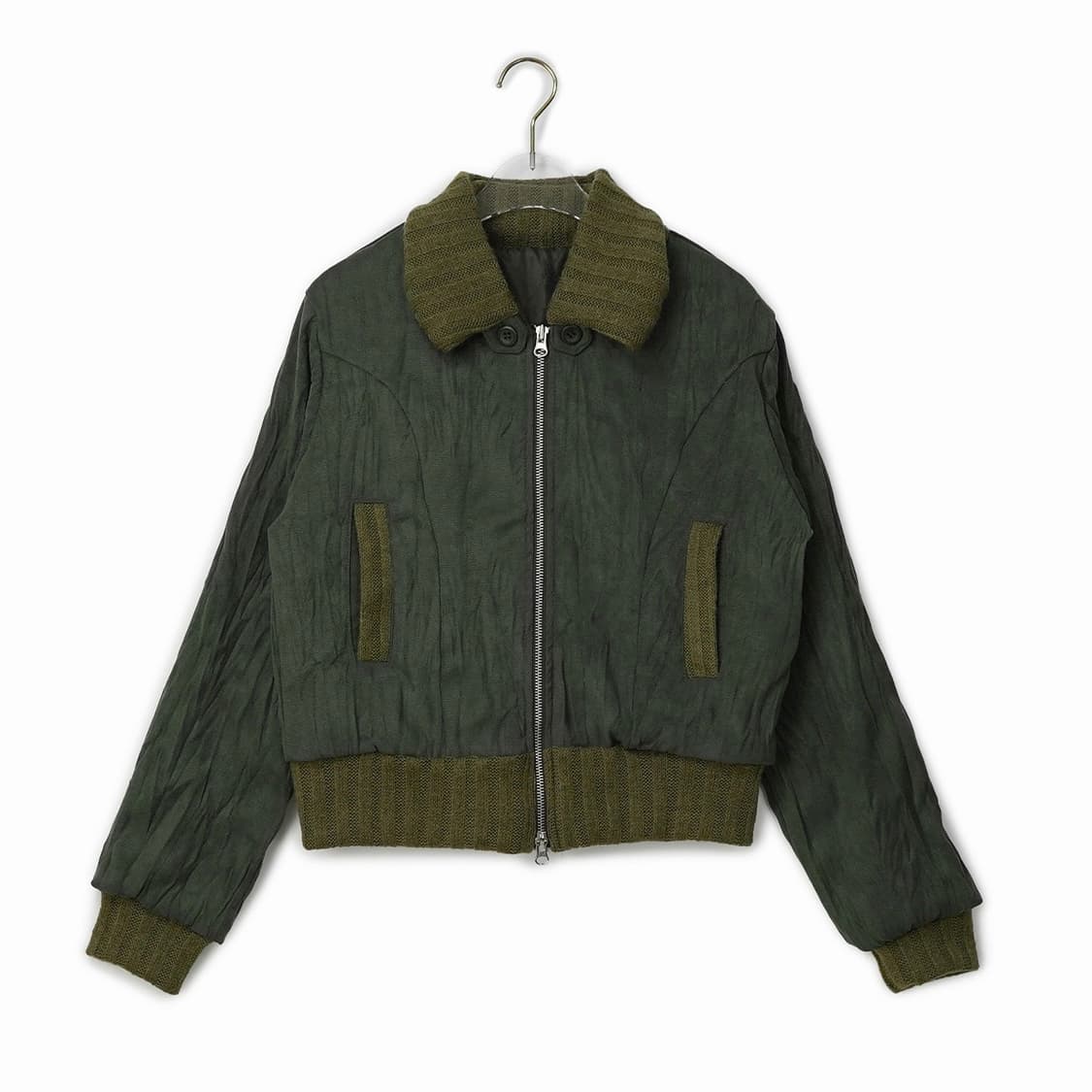 바이너리원 누빔 르센 투웨이 링클점퍼 카키 상품이미지2