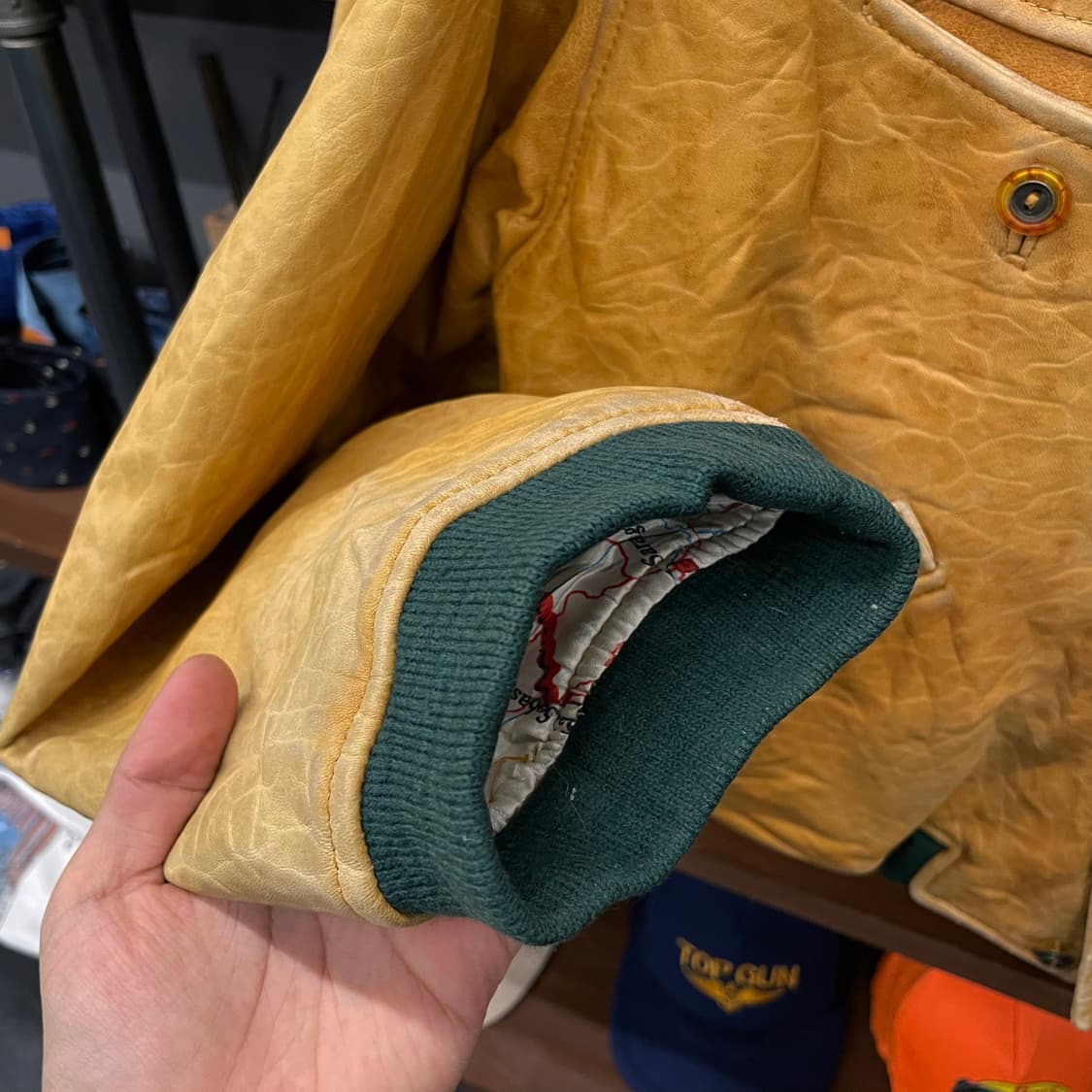 90s USA 빈티지 포켓 리얼레더 자켓 상품이미지5