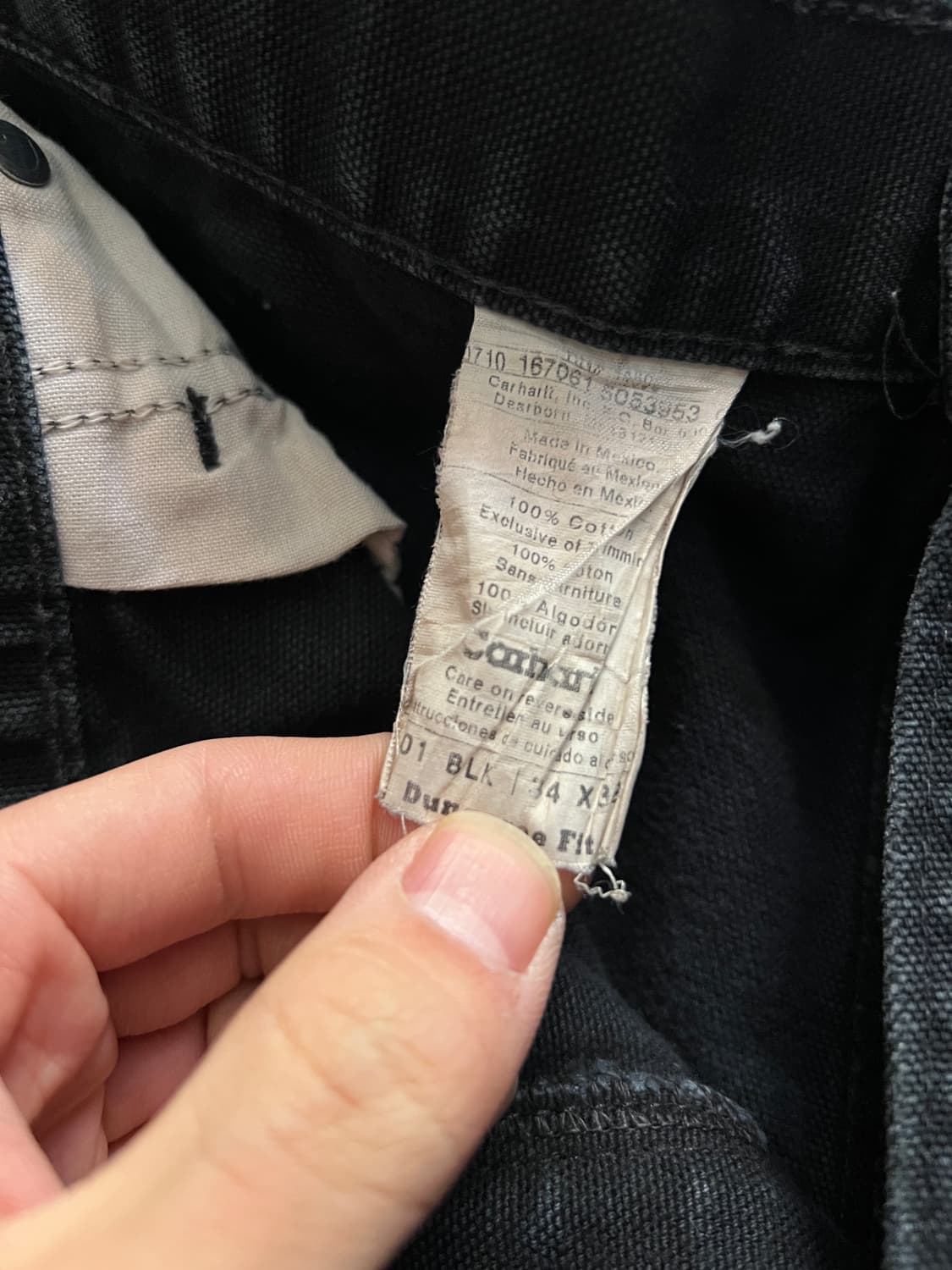 [34]칼하트 USA 덩가리핏 빈티지 워싱 블랙 더블니 워크 팬츠 상품이미지6