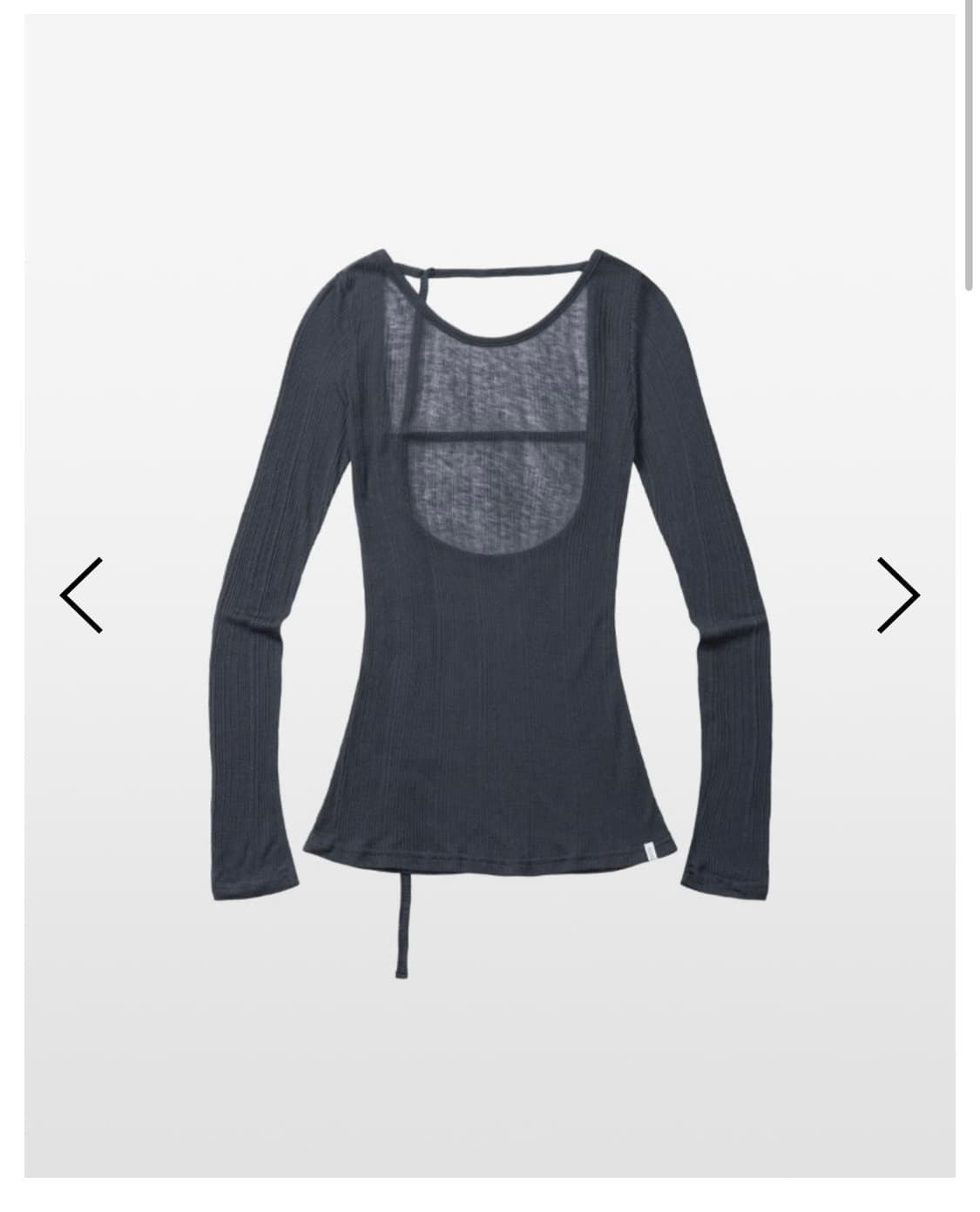 킴서울 OPEN BACK CORD LONG SLEEVE 블루차콜 상품이미지1