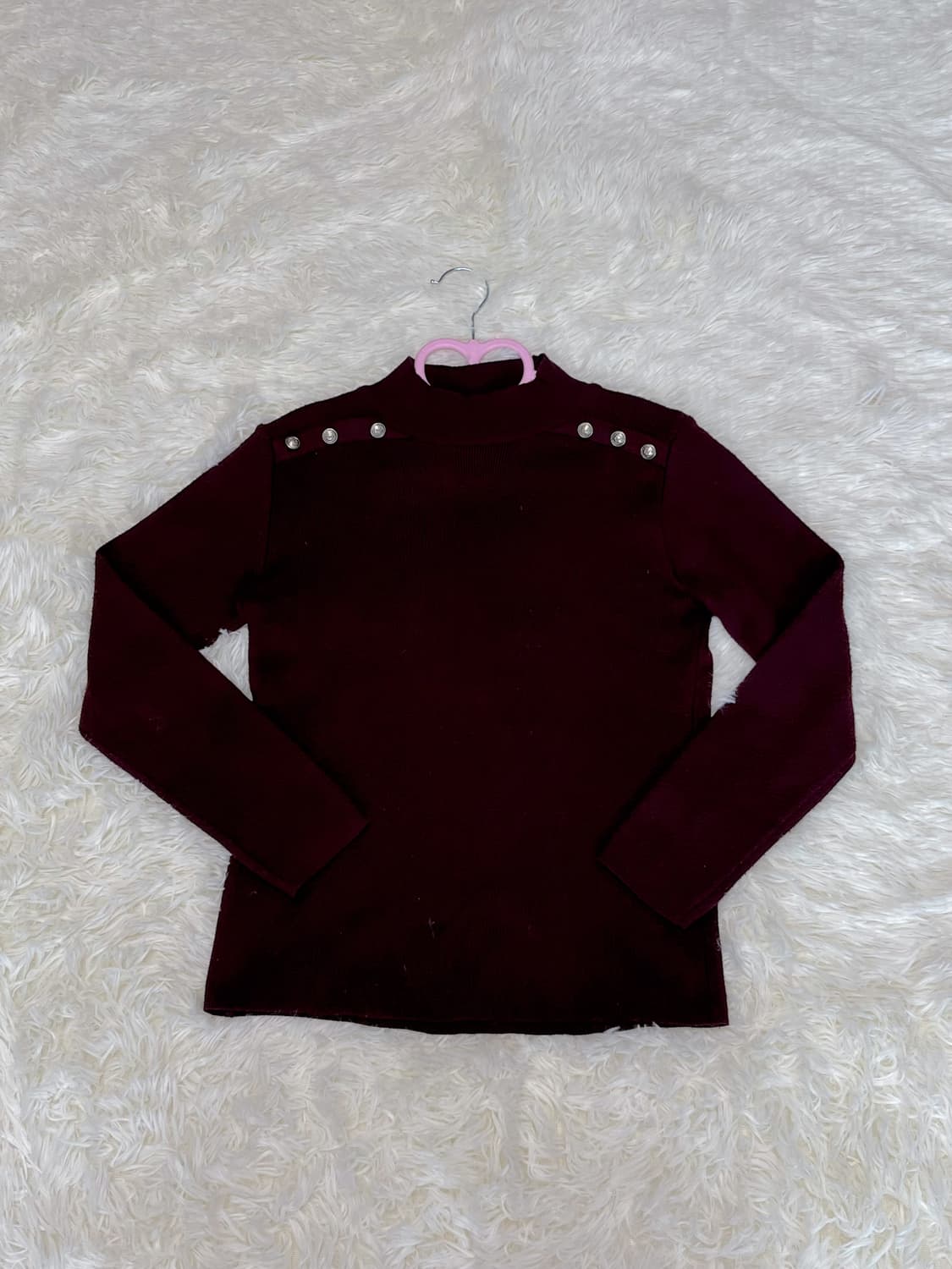 갸루템) 버건디 금장 니트 상품이미지1